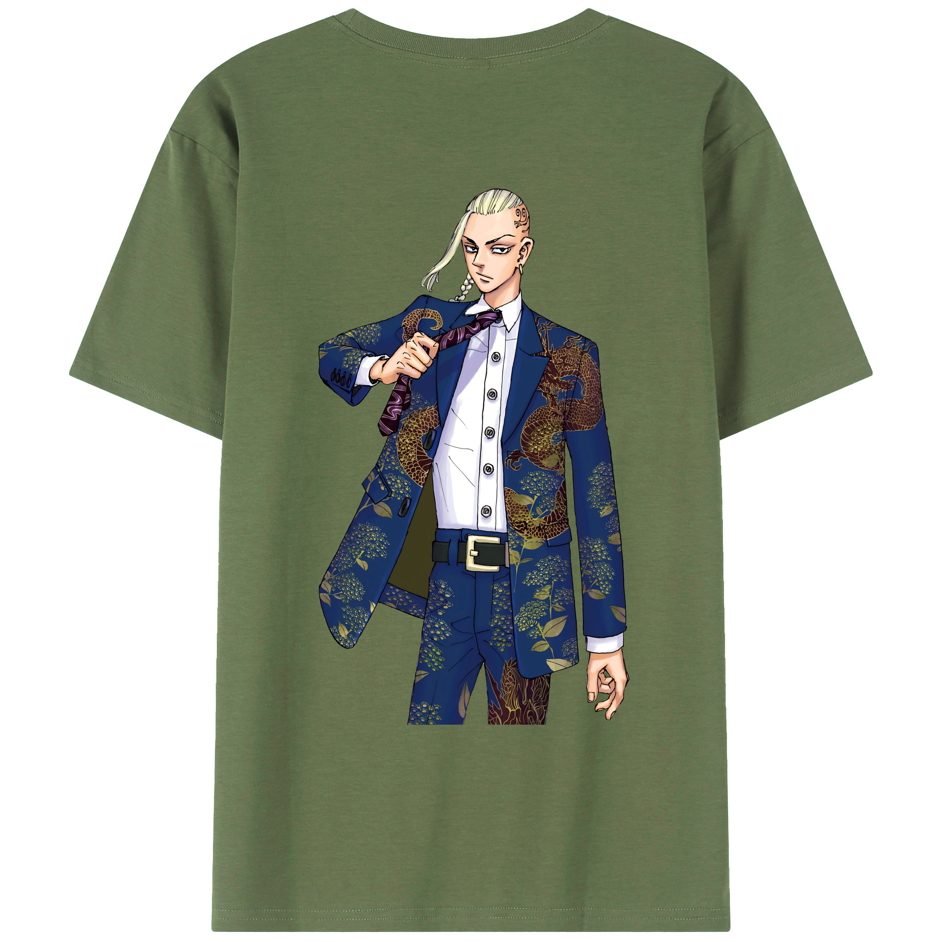 （画像用） 東京リベンジャーズ Tokyo Revengers 綿100％ メンズ半袖Tシャツ（バックプリント） 通気性